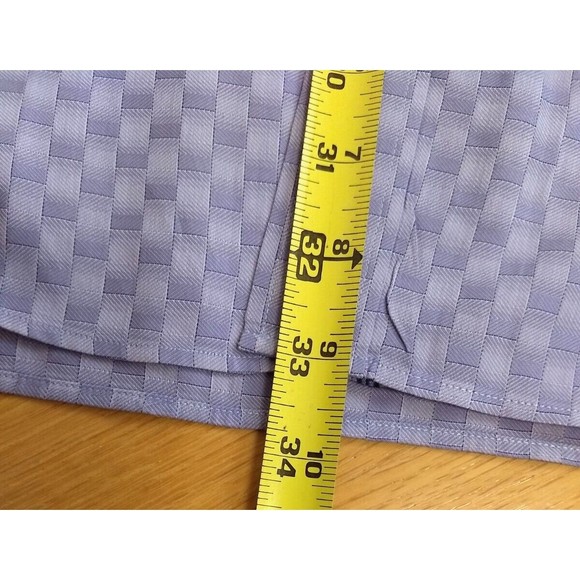 BUGATCHI UOMO Lavender Geometric XXL Button Up Dress Shirt Flip Cuff Long Sleeve - Picture 14 of 16